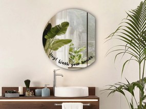 Naklejka na lustro S47 – Hey! Wash your hands. (round)