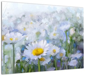 Obraz na szkle - W stokrotkach (70x50 cm)