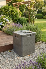 Brązowa zamykana skrzynia do ogrodu R1-C85