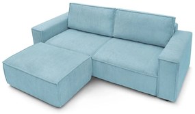 Jasnoniebieska sztruksowa rozkładana sofa 245 cm Nihad – Bobochic Paris