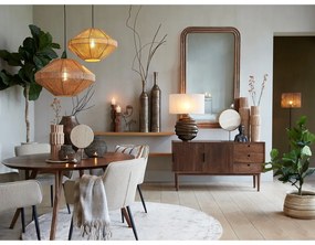 Brązowy okrągły stół z blatem z drewna akacjowego ø 140 cm Quenza – Light &amp; Living