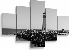 Obraz - Latarnia morska na wybrzeżu, Santa Cruz, Kalifornia (125x70 cm)
