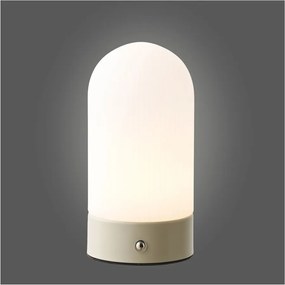 Biała/szarobrązowa metalowa lampa stołowa z plastikowym kloszem (wysokość 18 cm) Ashford – House Nordic
