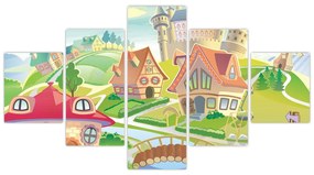 Obraz - Kolorowe miasteczko (125x70 cm)