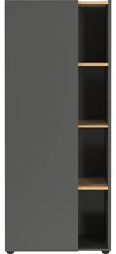Antracytowy regał w dekorze dębu 61x145x34 cm Adrano – Germania