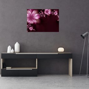 Obraz na szkle abstrakcji - kwiaty (70x50 cm)