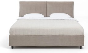 Szarobrązowe tapicerowane łóżko dwuosobowe ze schowkiem i stelażem 160x200 cm Myra Pillow – Bonami Selection