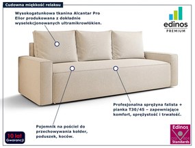 Beżowa rozkładana sofa tapicerowana N4-Z29