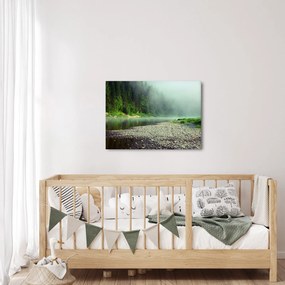 Obraz - rzeka przy lesie (70x50 cm)