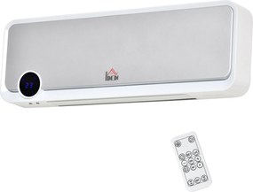 HOMCOM Grzejnik ścienny 2000W z pilotem, 3 trybami pracy, wyświetlaczem LED i timerem 12h