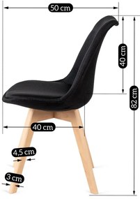 Czarne drewniane krzesło w stylu skandynawskim - Konax