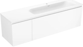 Mexen Orio szafka łazienkowa 160 cm z umywalką Vela prawą, 1S, 1D, biała mat - 91A13-16047-3-BBFF01-W23P01
