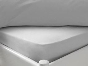 Prześcieradło z gumką z satyny bawełnianej Dormeo Warm Hug 90x200 cm szary