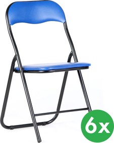 Składane krzesła konferencyjne BRIEFING, 6 szt., niebieske