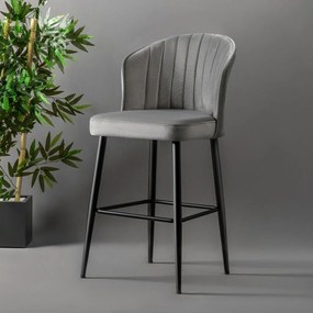 Zestaw krzeseł barowych Rubi Grey and Black, 4 szt., 4 szt.