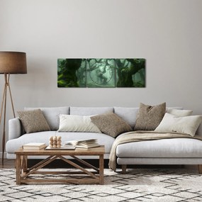 Obraz - Las porośnięty mchem (z zegarem) (90x30 cm)