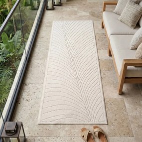 Dywan uniwersalny Nova 3D Liść kremowy 80 cm x 250 cm