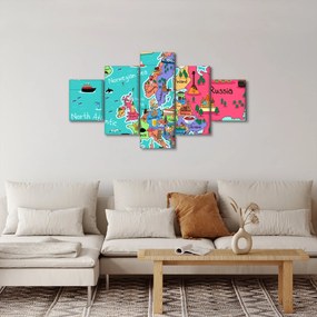 Obraz - Dziecięca mapa Europy (125x70 cm)
