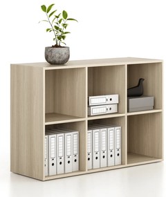 Regał FRAME, niski, 3 kolumny, 881 x 1299 x 450 mm, dąb naturalny