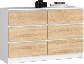 Komoda do pokoju dziecięcego biała + dąb sonoma M5-B66
