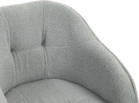 HOMCOM Fotel biurowy, ergonomiczny fotel obrotowy z funkcją bujania, tekstura misiej tkaniny 56 x 61 x 86 cm Szary