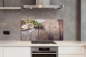 Szklany Panel Przekąski i Czerwone Wino