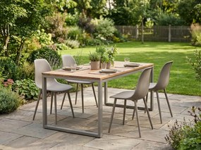 Krzesło do kuchni OSAKA plastikowe, szarobrązowe