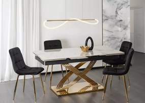 Stół rozkładany Tevois 160-240 cm – blat ze spieku kwarcowego, elegancki i nowoczesny stół do salonu