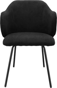 Czarne sztruksowe krzesło nowoczesne P2-P88