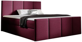 Bordowe łóżko tapicerowane z zagłówkiem 5 rozmiarów G4-K44
