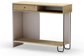 Konsola z blatem w dekorze dębu 35x100 cm Saturne – Marckeric