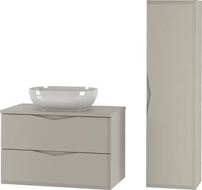 Kaszmirowy Zestaw Łazienkowy 80cm Szafka z Blatem Umywalka Słupek Delica