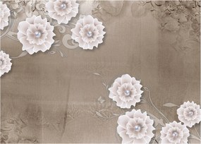 Obraz - Draperie z kwiatami (70x50 cm)