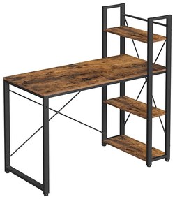 Biurko z półkami SOLEA brązowo-czarne