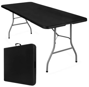 Stół cateringowy turystyczny bankietowy składany do ogrodu prostokątny tworzywo sztuczne kolor czarny D-23928