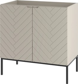 Szafka pod umywalkę wpuszczaną Aspen 08, cashmere/czarny, 80 cm