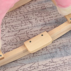 HOMCOM Koń na biegunach dla dzieci zwierzę na biegunach konik zabawka dla dzieci w wieku 36-72 miesiące różowy