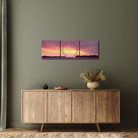 Obraz - Pole lawendy (z zegarem) (90x30 cm)