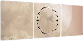 Obraz - Różowa pełnia księżyca (z zegarem) (90x30 cm)