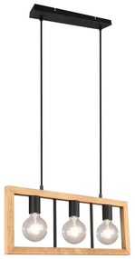 Czarno-naturalna lampa wisząca Agra – Trio