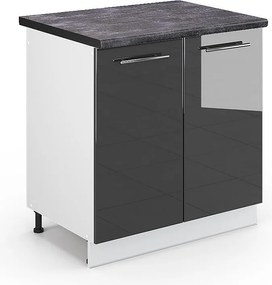 Szafka pod zlew antracyt wysoki połysk 80x60x82 fame-line