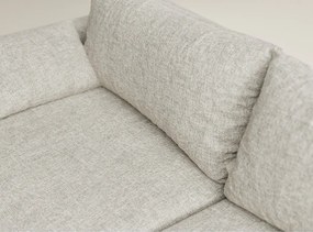 Beżowy rozkładany/ze schowkiem narożnik z tkaniny szenilowej (prawostronny/z szezlongiem) Leon – Maison de Rêve