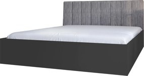 Czarne łóżko z materacem i pojemnikiem 160x200 D7-W04