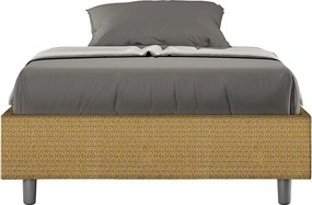 Łóżko bez stelaża tapicerowane 120x190 tkaniny Labirinto 6 żółty Azelia