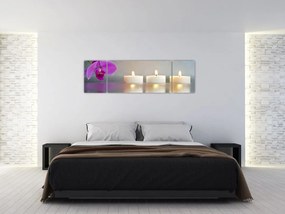 Obraz świec na wodzie (170x50 cm)
