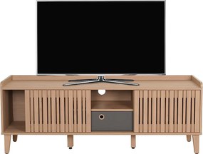 Stojak TV MCW-M48,  beżowy, szuflada szara