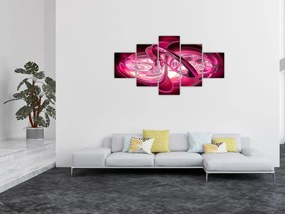 Obraz różowych fraktali (125x70 cm)