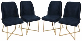Zestaw krzeseł do jadalni Madrid Dark Blue, 4 szt., 4 szt.