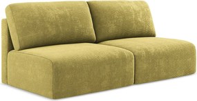 Otwarta Sofa 3-osobowa z funkcją spania - z tkaniny szenilowej - limonkowy - KONA