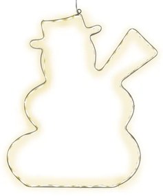 Wisząca dekoracja świetlna LED Star Trading Lumiwall Snowman, wys. 50 cm